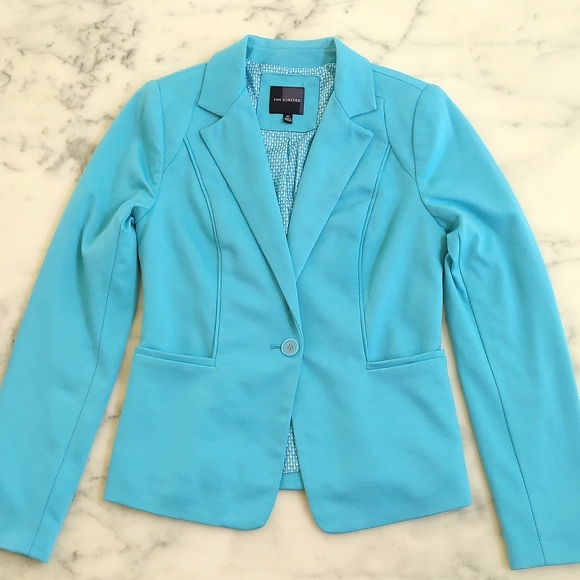 The Limited Rayon Blended Turquoise Blazer with lining and pockets. - Picture 3 of 5